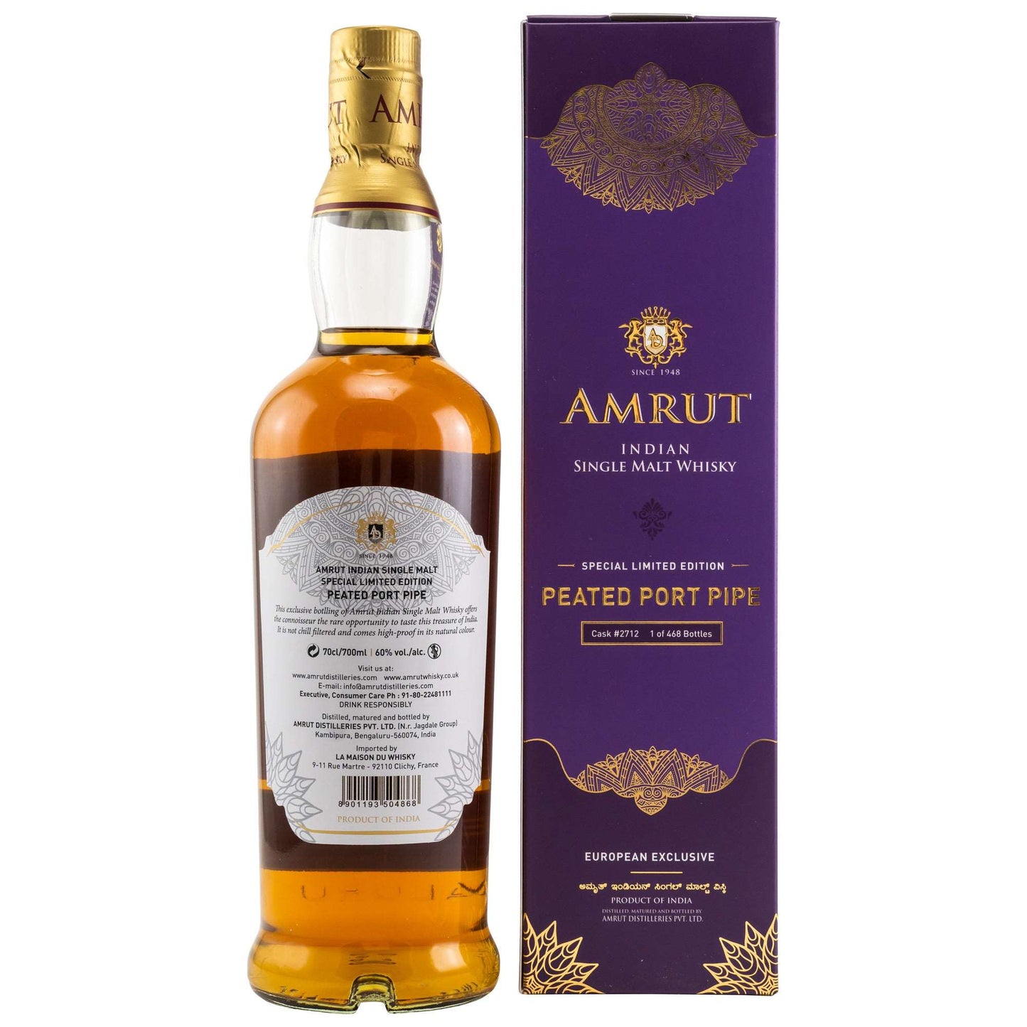 Amrut | 7 Jahre | 2013/2020 | Peated Port Pipe | Cask #2712 | Indian Whisky | 0,7l | 60%GET A BOTTLE