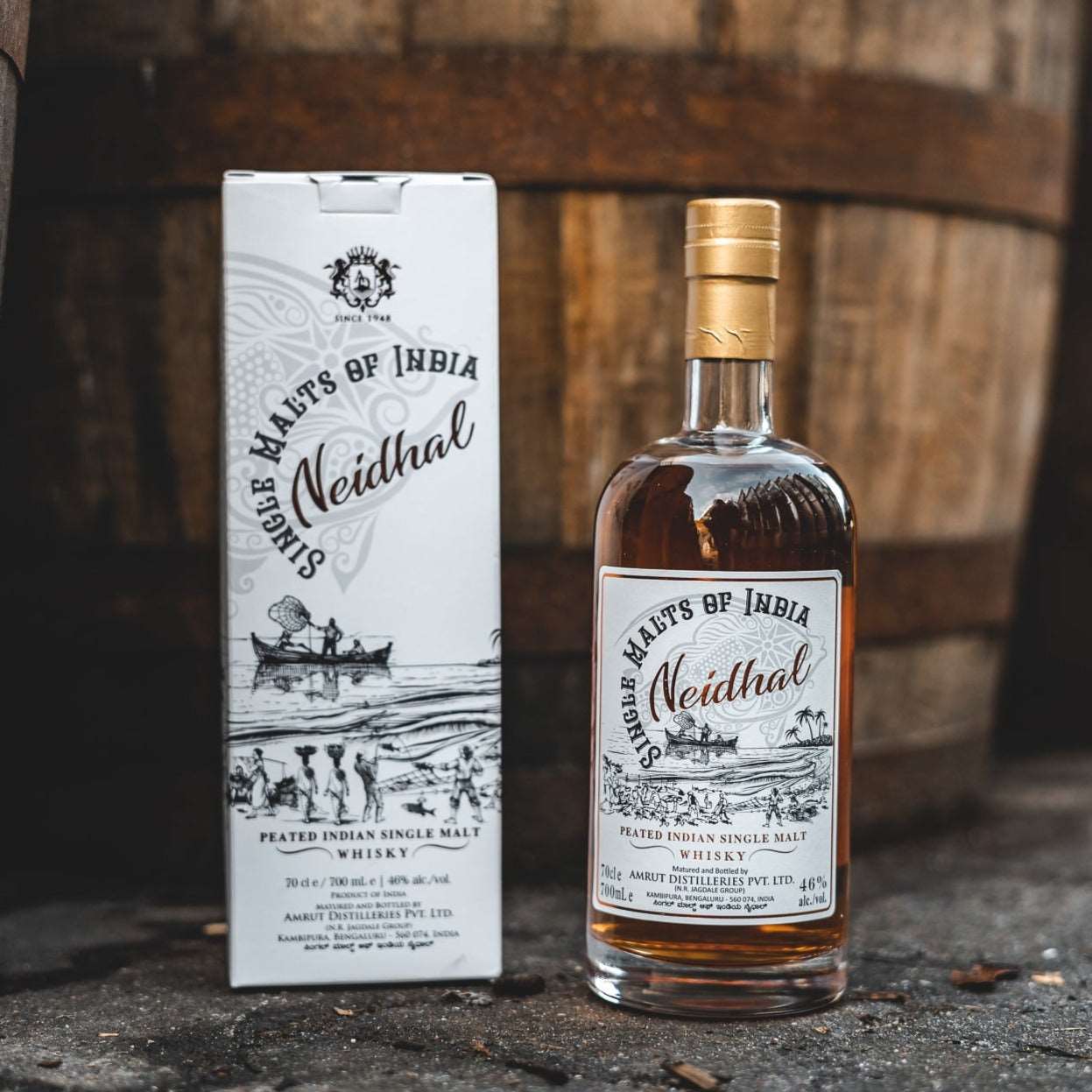 Amrut | Neidhal | Single Malts of India | Peated Indian Single Malt Whisky | 0,7l | 46%GET A BOTTLE