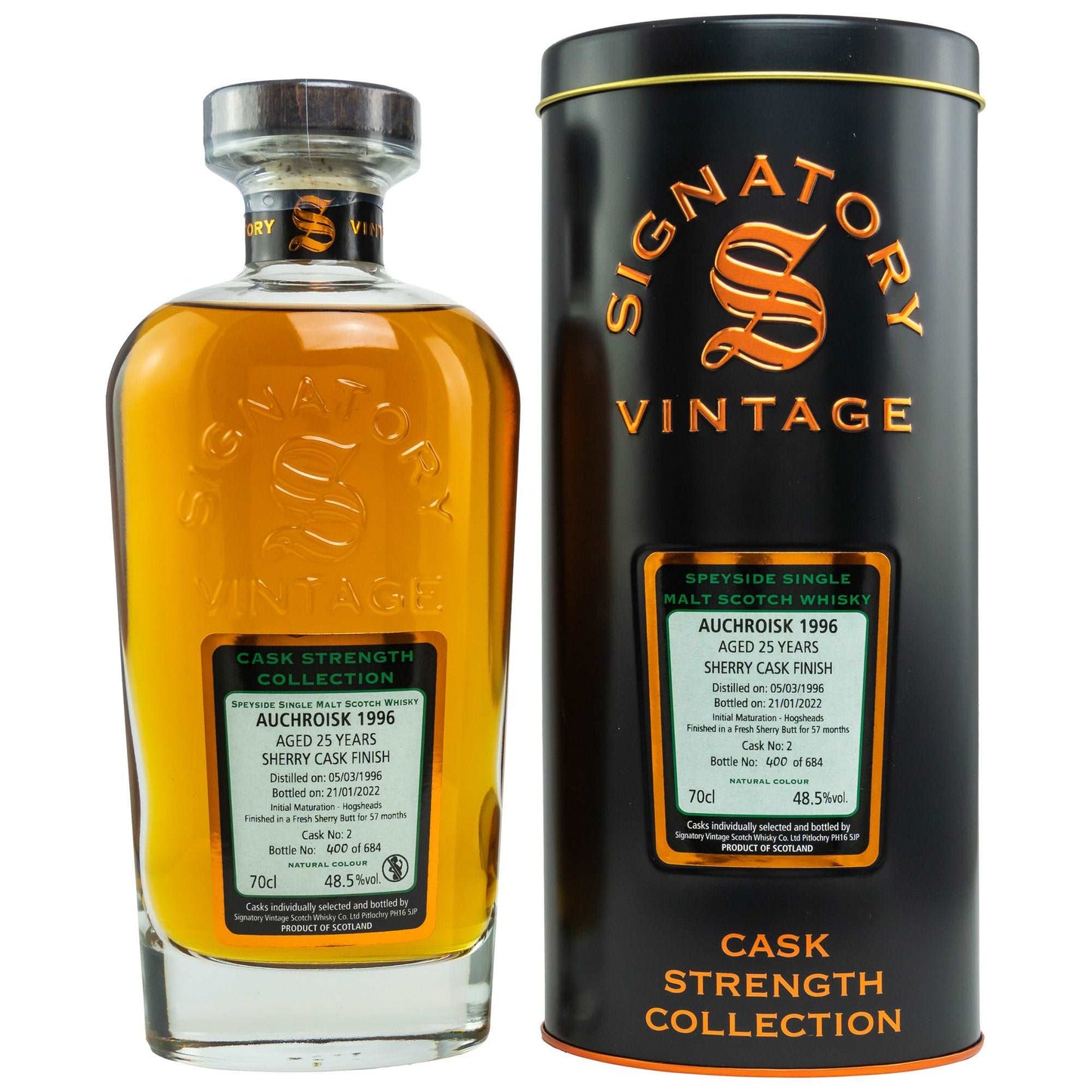 Auchroisk | 25 Jahre | 1996/2022 | Cask No. 2 | Signatory Vintage | Cask Strength | 0,7l | 48,5%GET A BOTTLE