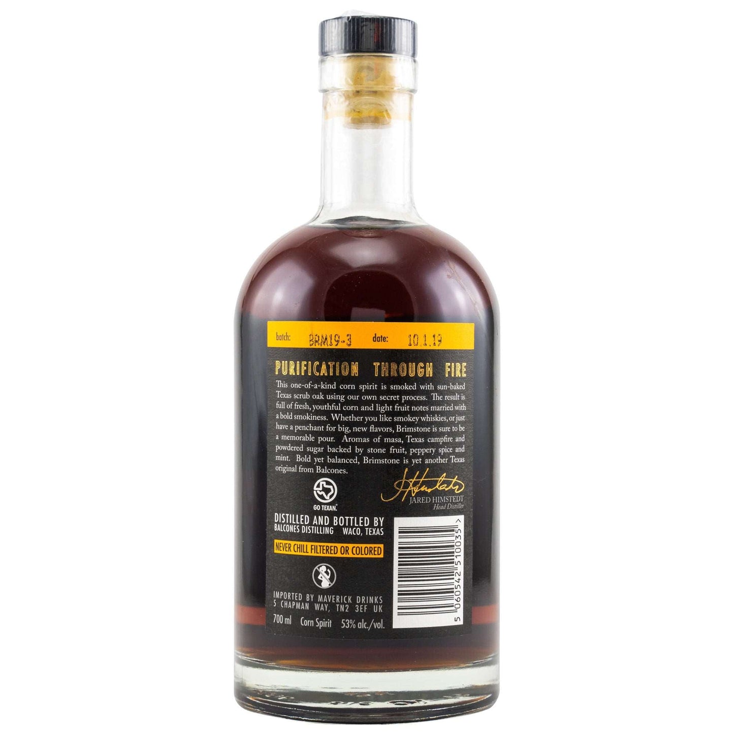 Balcones | Brimstone | Texas Scrub Oak Smoked | Texas Spirit | 0,7l | 53%GET A BOTTLE
