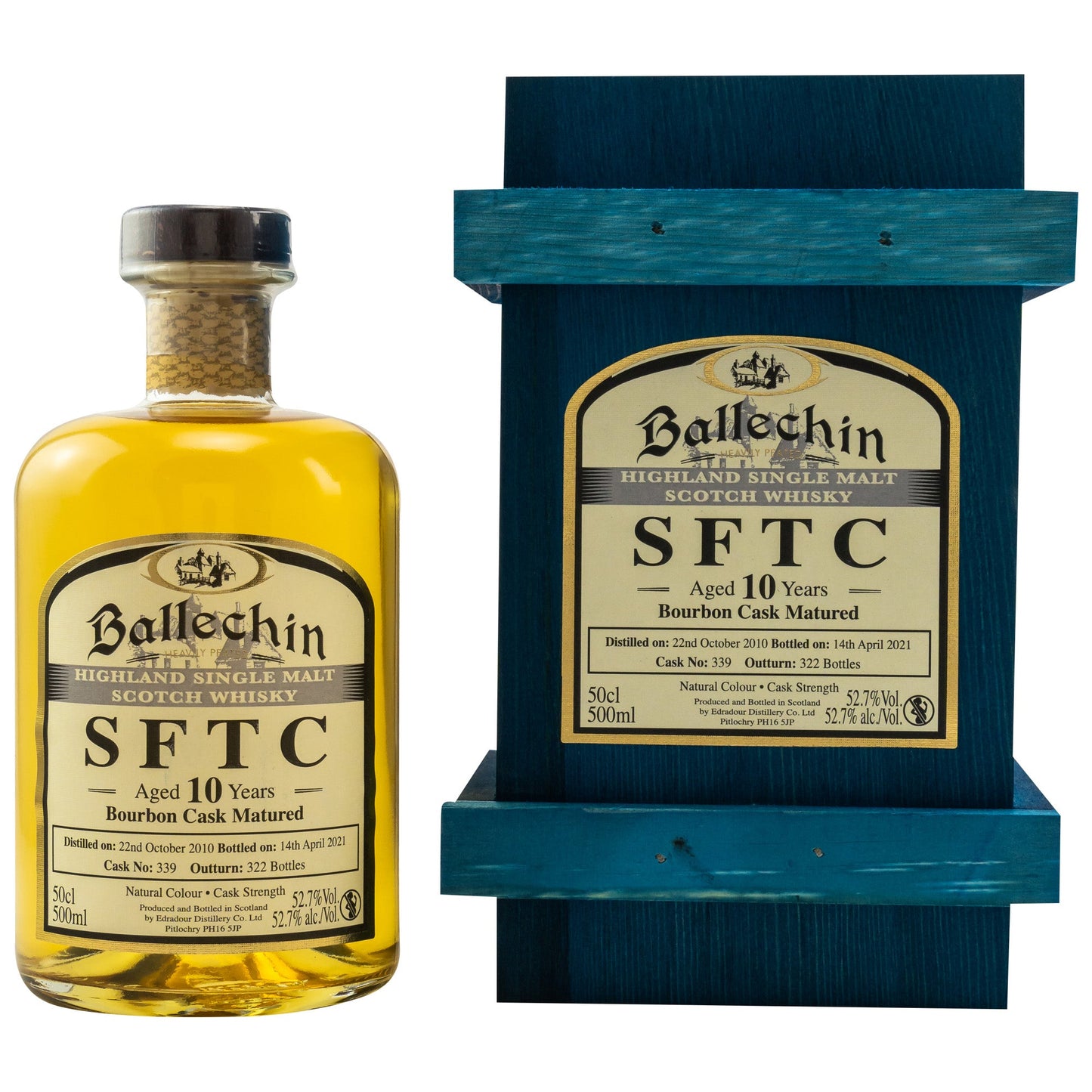 Ballechin | 10 Jahre | 2010/2021 | Straight from the Cask | Bourbon Cask #339 | 0,5l | 52,7%GET A BOTTLE