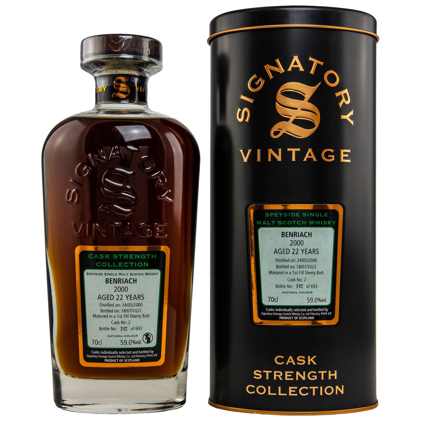 BenRiach | 22 Jahre | 2000/2022 | Cask No. 2 | Signatory Vintage Collection | 0,7l | 59%GET A BOTTLE