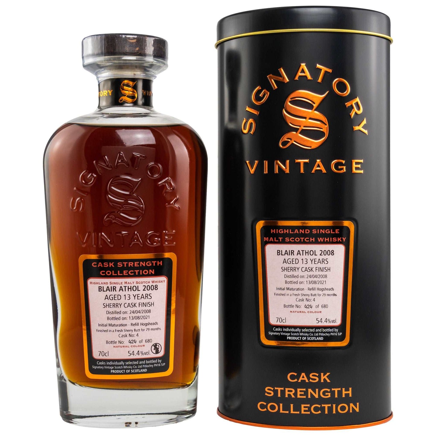 Blair Athol | 13 Jahre | 2008/2021 | Signatory Vintage | Sherry Cask Finish | Cask No. 4 | 0,7l | 54,4%GET A BOTTLE