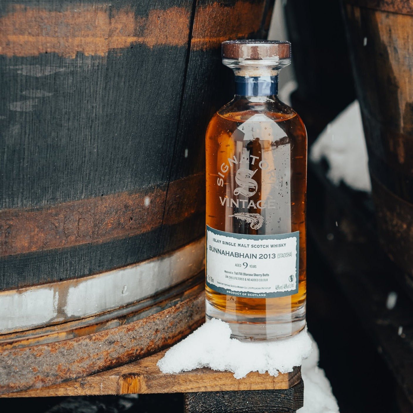 Bunnahabhain Staoisha | 9 Jahre | 2013/2023 | Signatory Vintage | Ibisco Decanter | 46%GET A BOTTLE