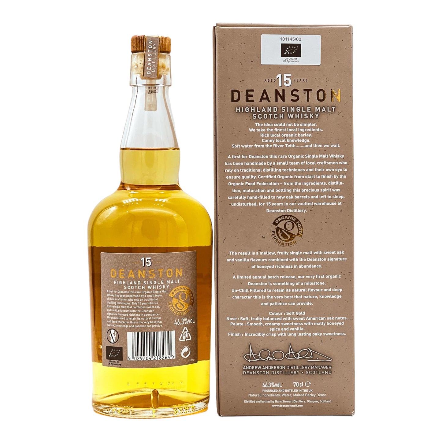Deanston | 15 Jahre | Organic | Batch 1 | 0,7l | 46,3%GET A BOTTLE