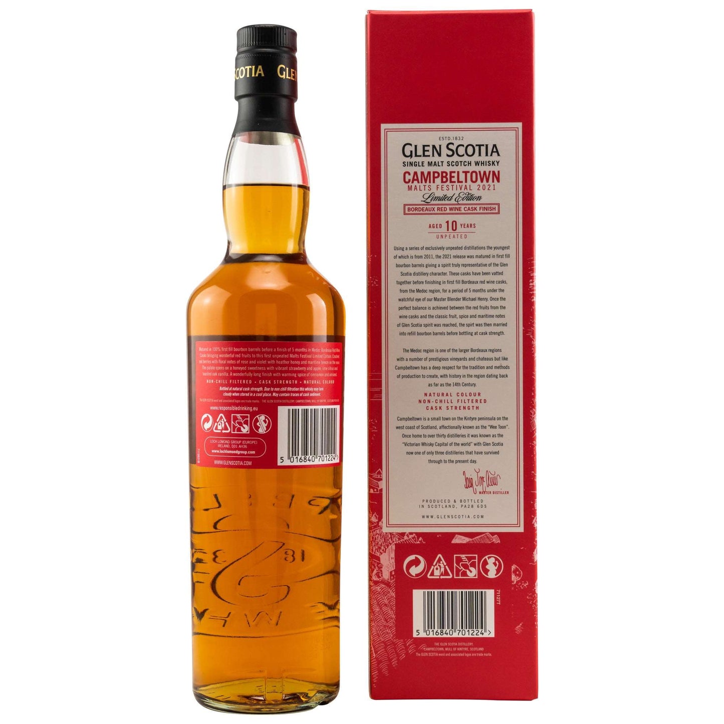 Glen Scotia | 10 Jahre | Bordeaux Red Wine Cask Finish | 2021 Malt Festival | 0,7l | 56,1%GET A BOTTLE