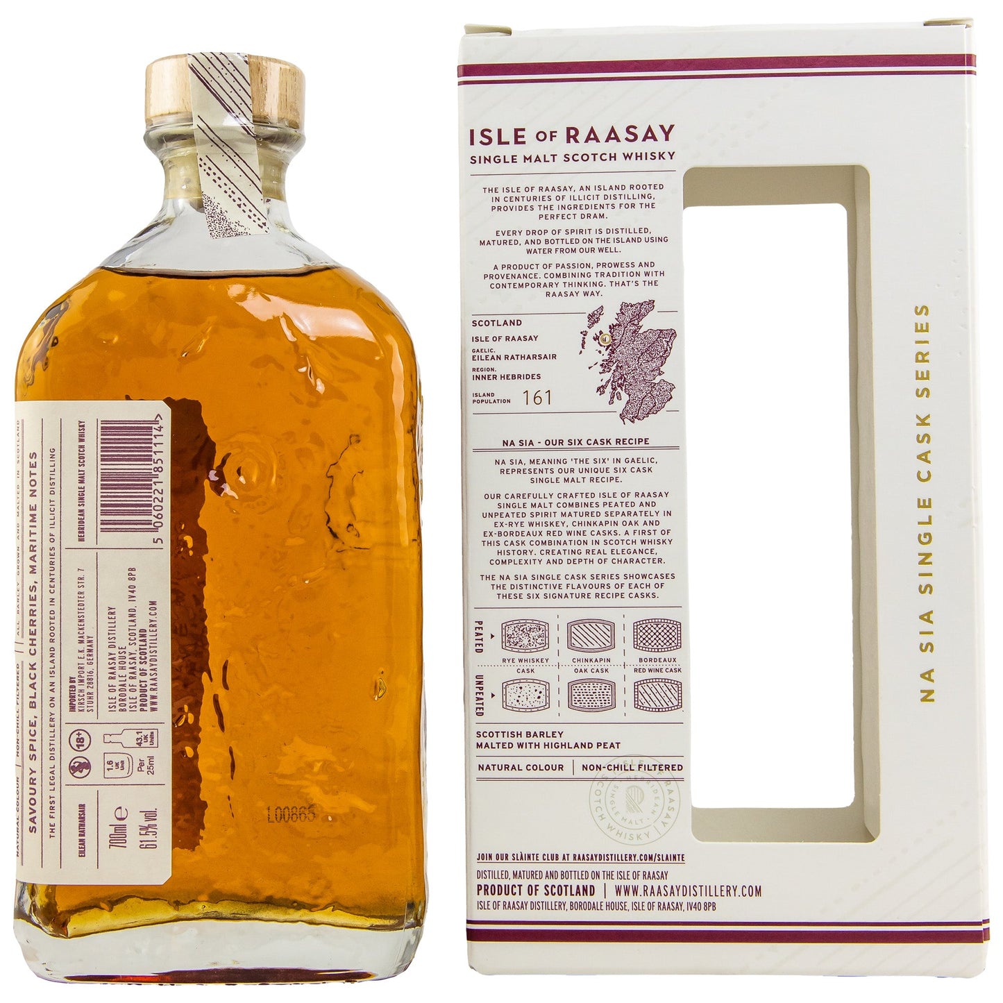 Isle of Raasay | 2018/2022 | Single Cask #18/249 | Red Wine | Herbidean Scotch Whisky | 0,7l | 61,5%GET A BOTTLE