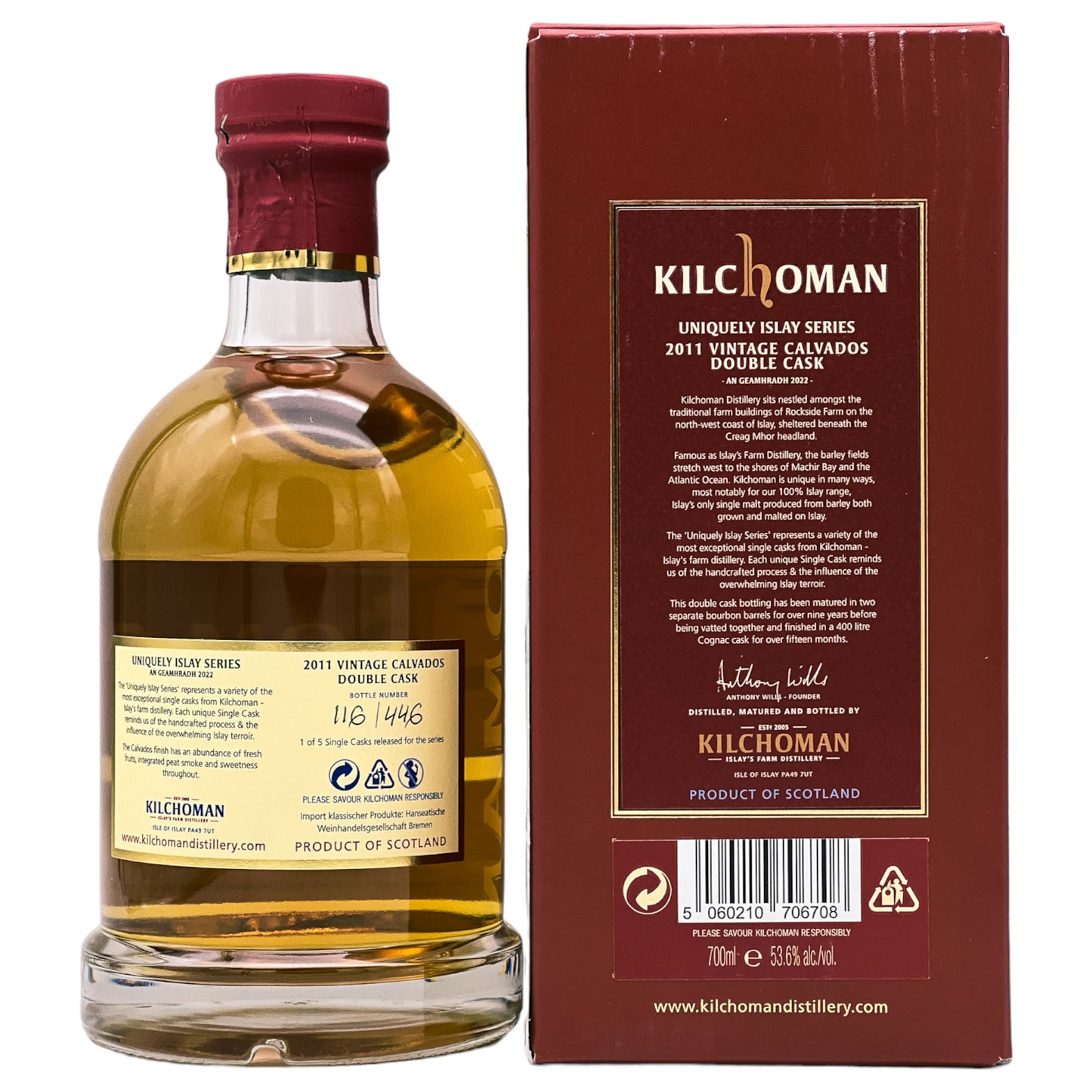 Kilchoman | Uniquely Islay | Calvados Finish | Vintage 2011 | Cask 126+129/2011 | 0,7l | 53,6%GET A BOTTLE