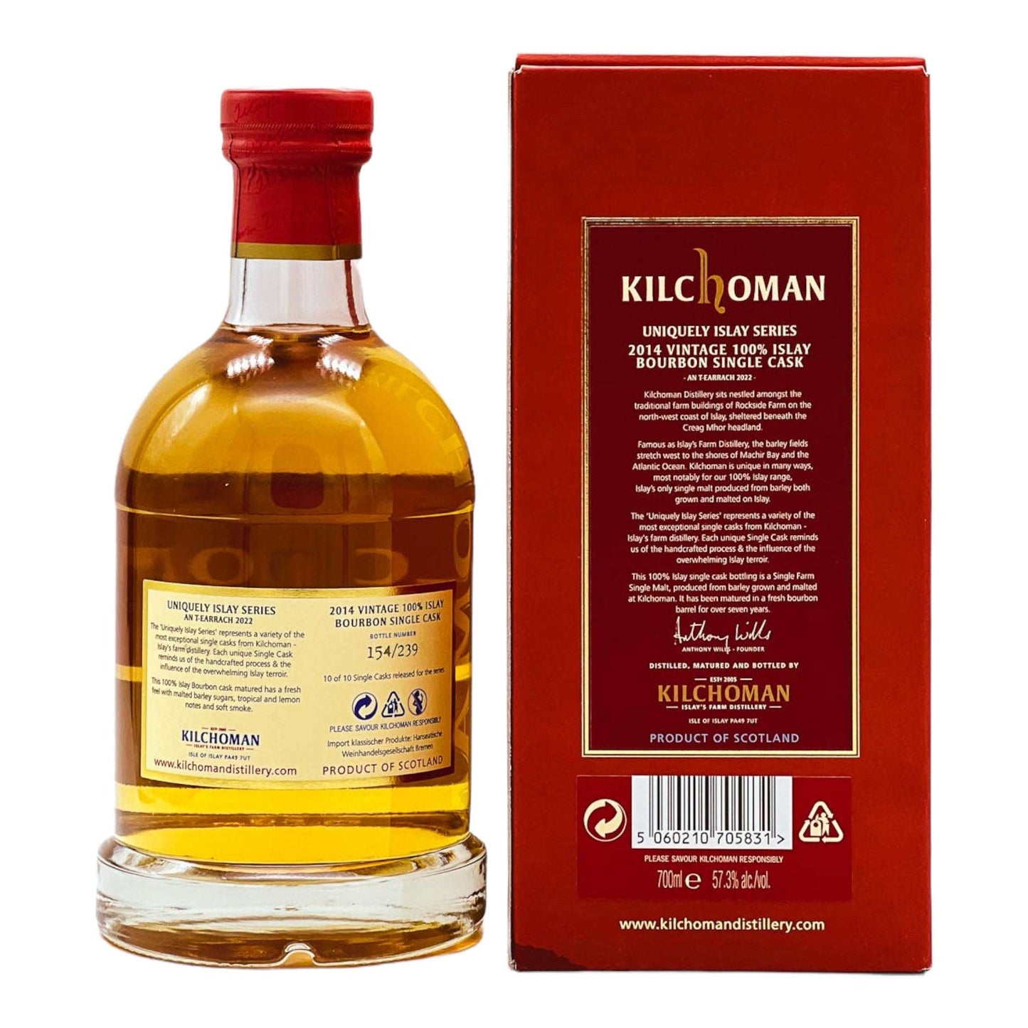 Kilchoman | Uniquely Islay | 100 % Islay Bourbon Cask | Vintage 2014 | Cask 302/2014 | 0,7l | 57,3%GET A BOTTLE