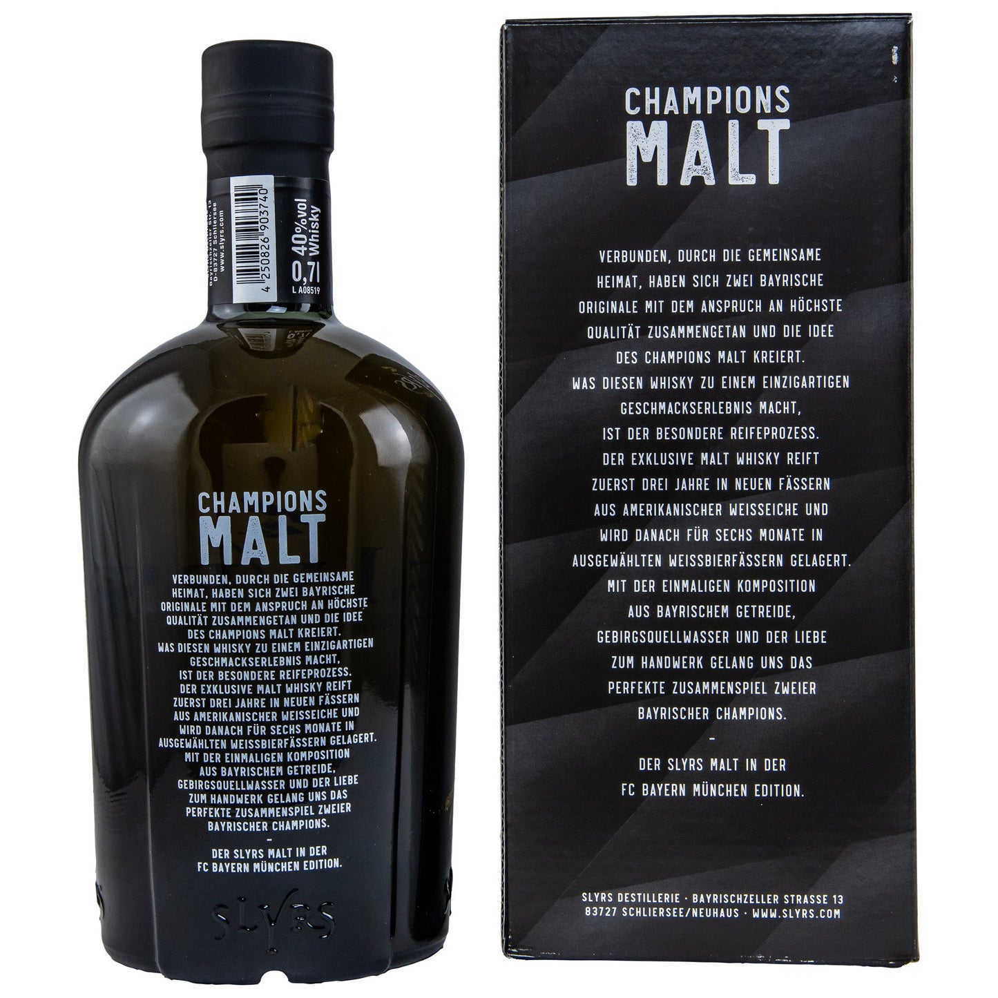 Slyrs | Champions Malt | FC Bayern München Edition | Malt German Whisky | 0,7l | 40%GET A BOTTLE