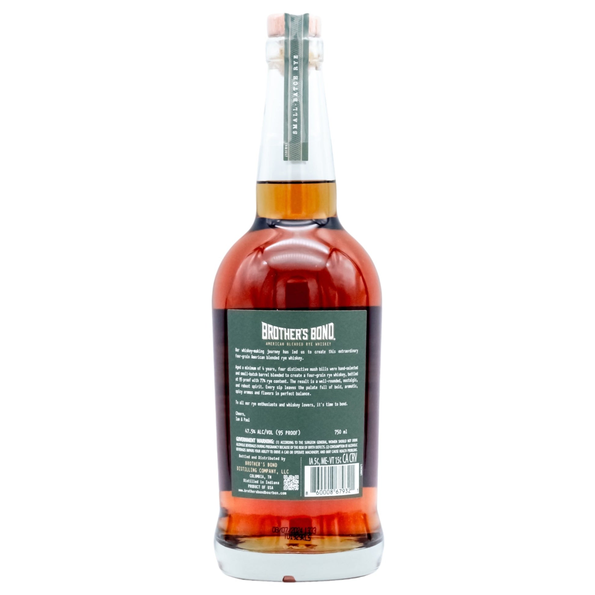 Brother's Bond | American Blended Rye Whiskey | 0,75l | 47,5%GET A BOTTLE