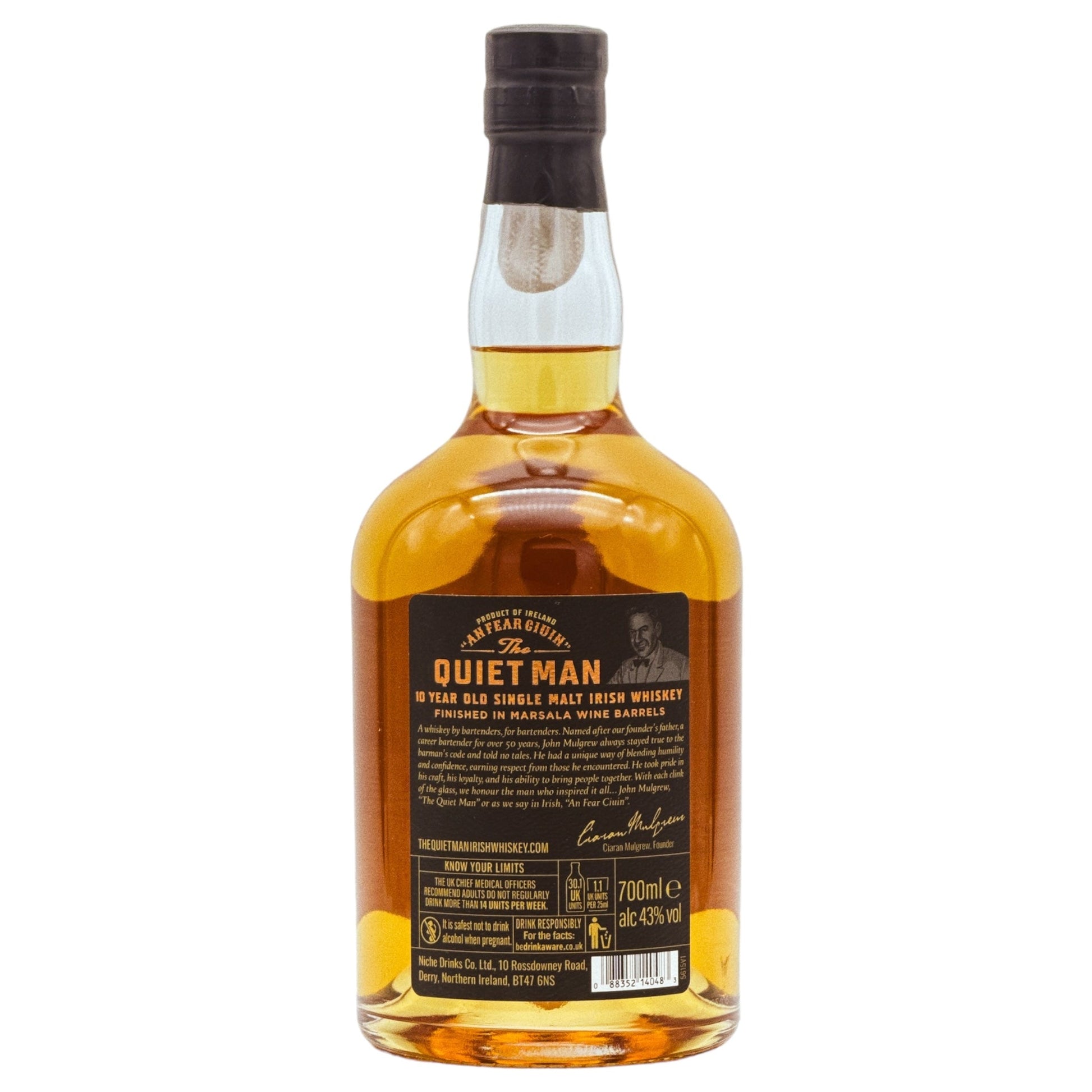 The Quiet Man | Barman's Code | Marsala Finish | 10 Jahre | Single Malt Irish Whiskey | 43%GET A BOTTLE