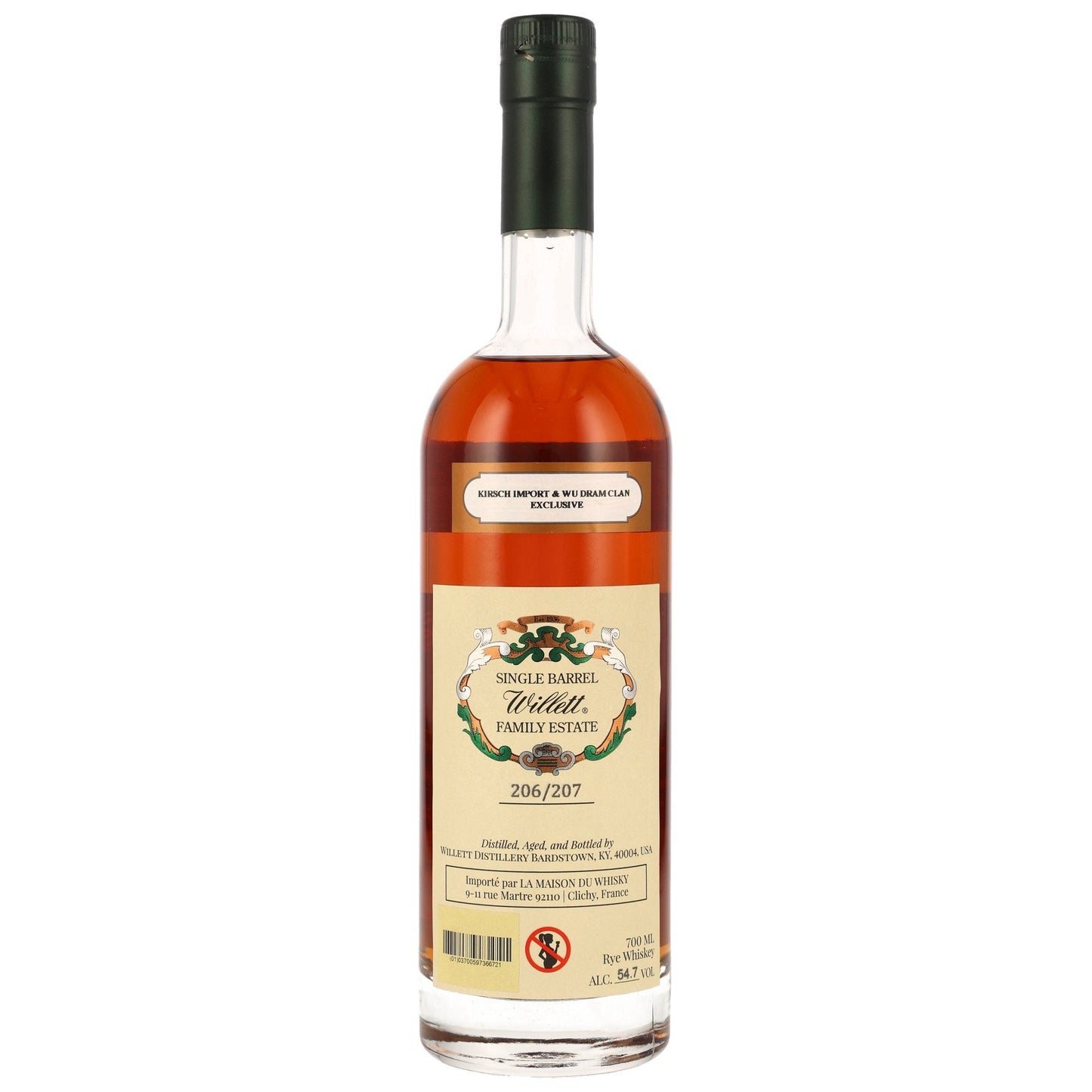 Willett | 7 Jahre | Single Barrel #2611 | Family Estate Rye Whiskey | WuDram | 54,7%GET A BOTTLE