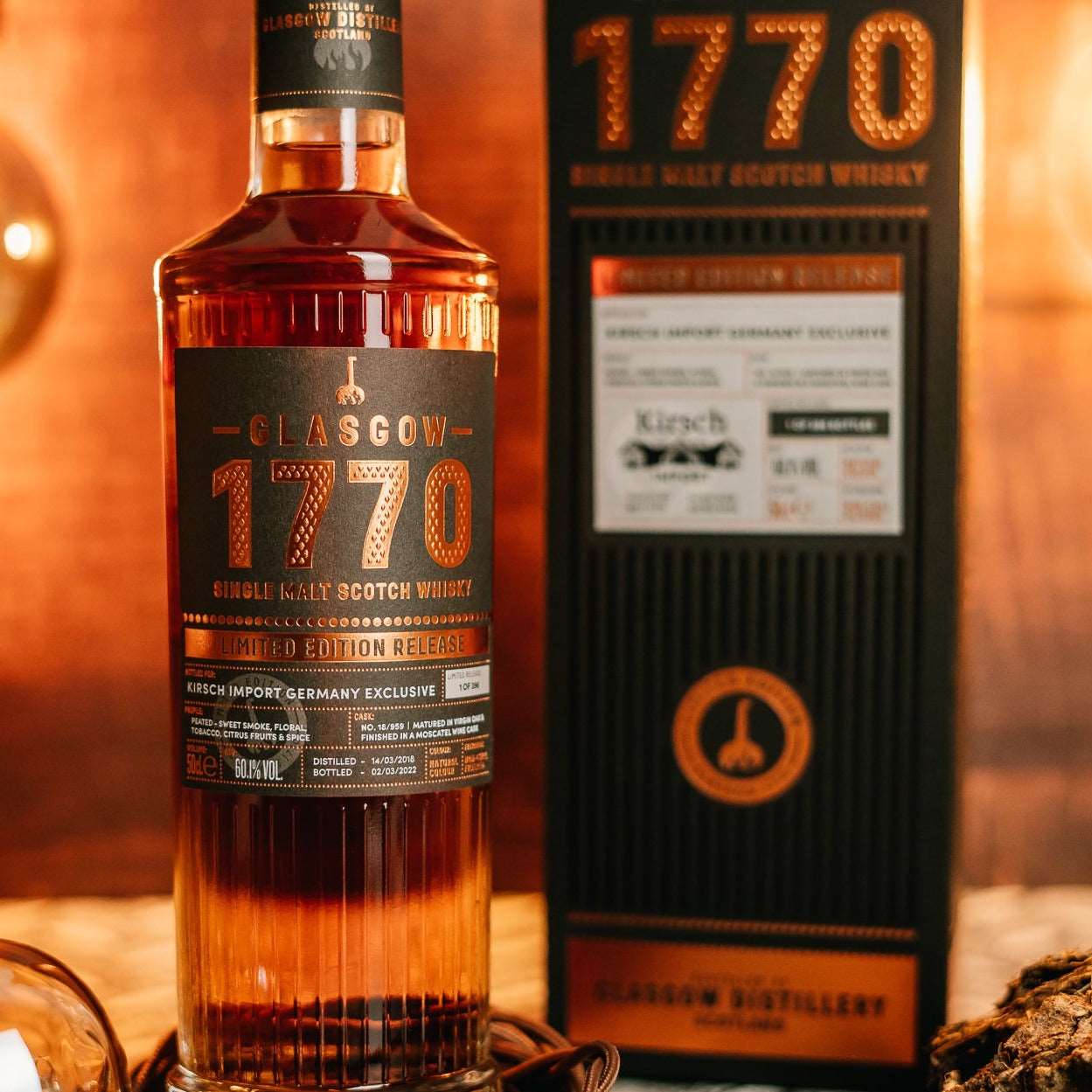 1770 Glasgow | 3 Jahre | 2018/2022 | Peated | Moscatel Finish| 0,5l | 60,1%GET A BOTTLE