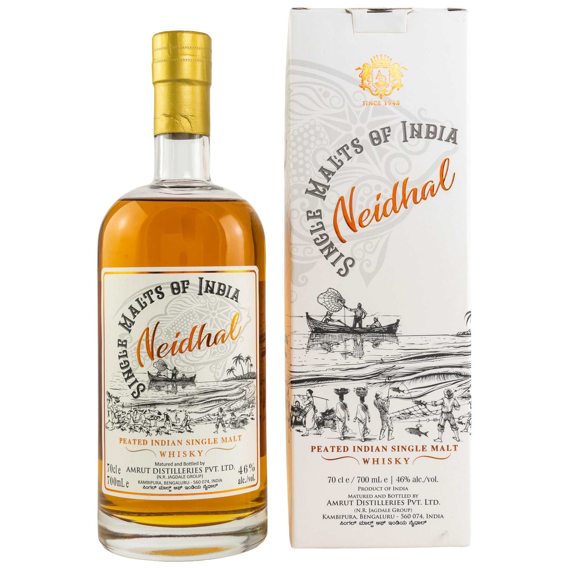 Amrut | Neidhal | Single Malts of India | Peated Indian Single Malt Whisky | 0,7l | 46%GET A BOTTLE