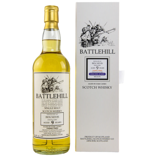 Ben Nevis | 9 Jahre | 2012/2022 | Battlehill | Cognac Finish | Duncan Taylor | 0,7l | 46%GET A BOTTLE