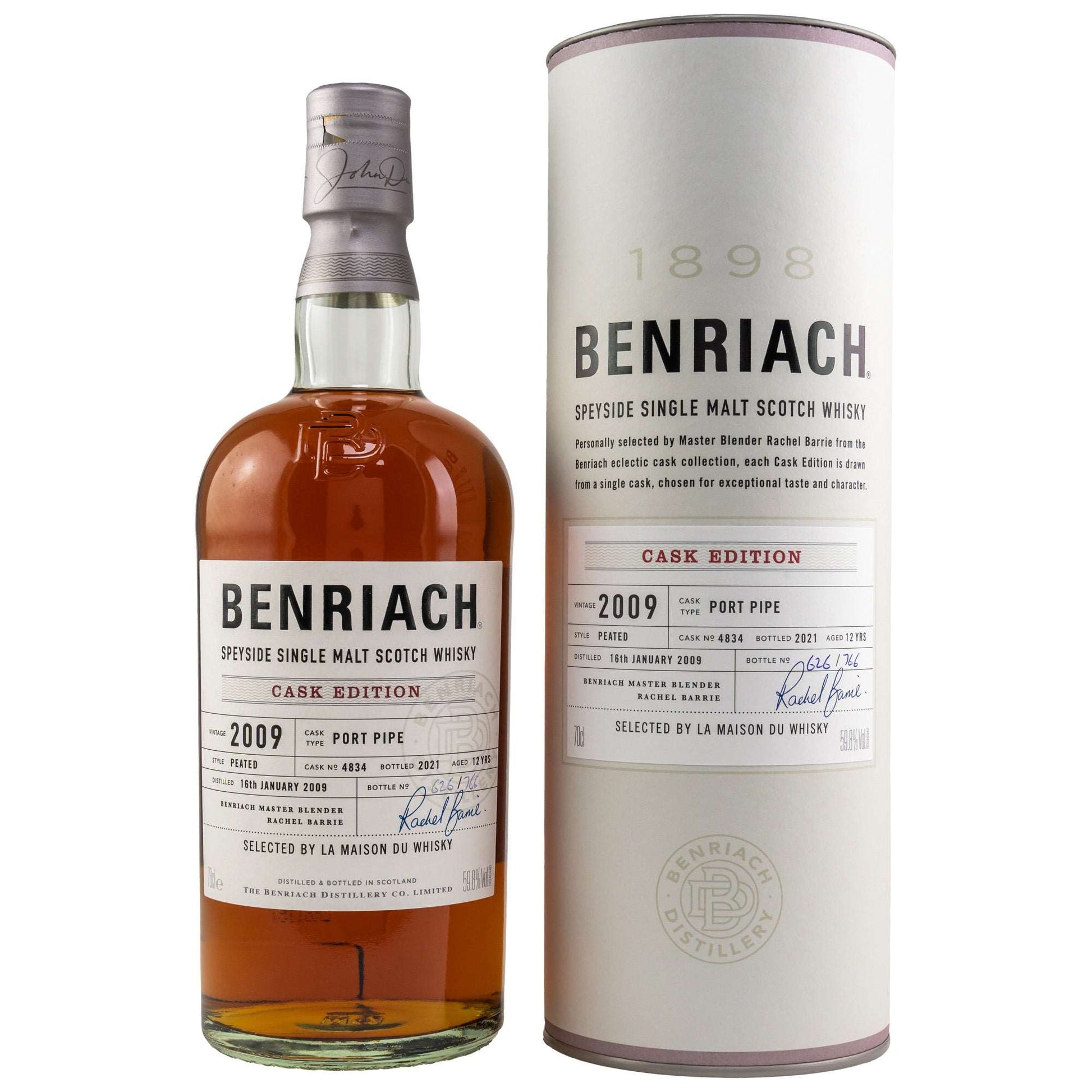BenRiach | 12 Jahre | 2009/2021 | Cask Edition | Peated | Port Pipe #4834 | 0,7l | 59,8%GET A BOTTLE