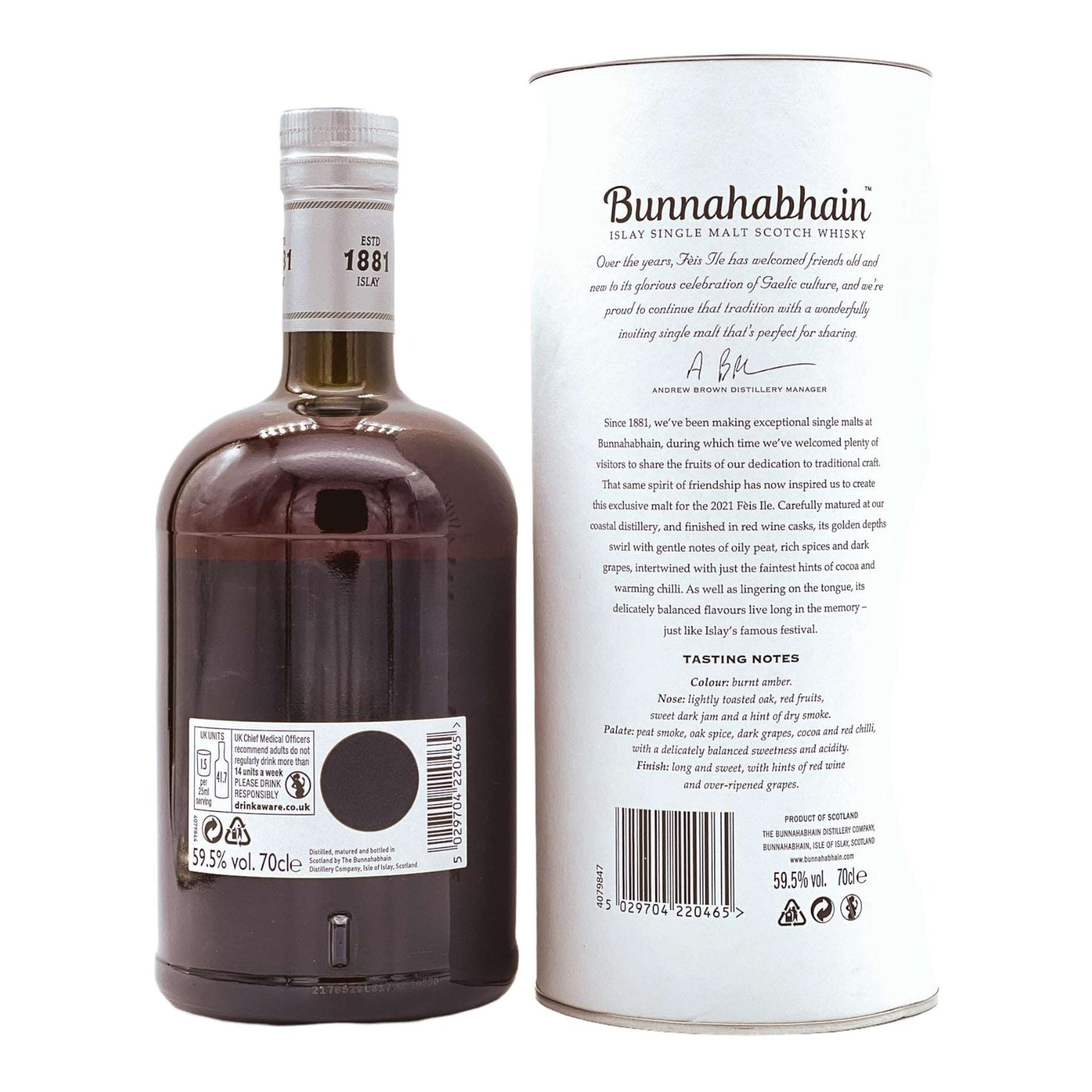 Bunnahabhain | 7 Jahre | Feis Ile 2021 | 2013 Mòine Bordeaux Finish | 0,7l | 59,5%GET A BOTTLE