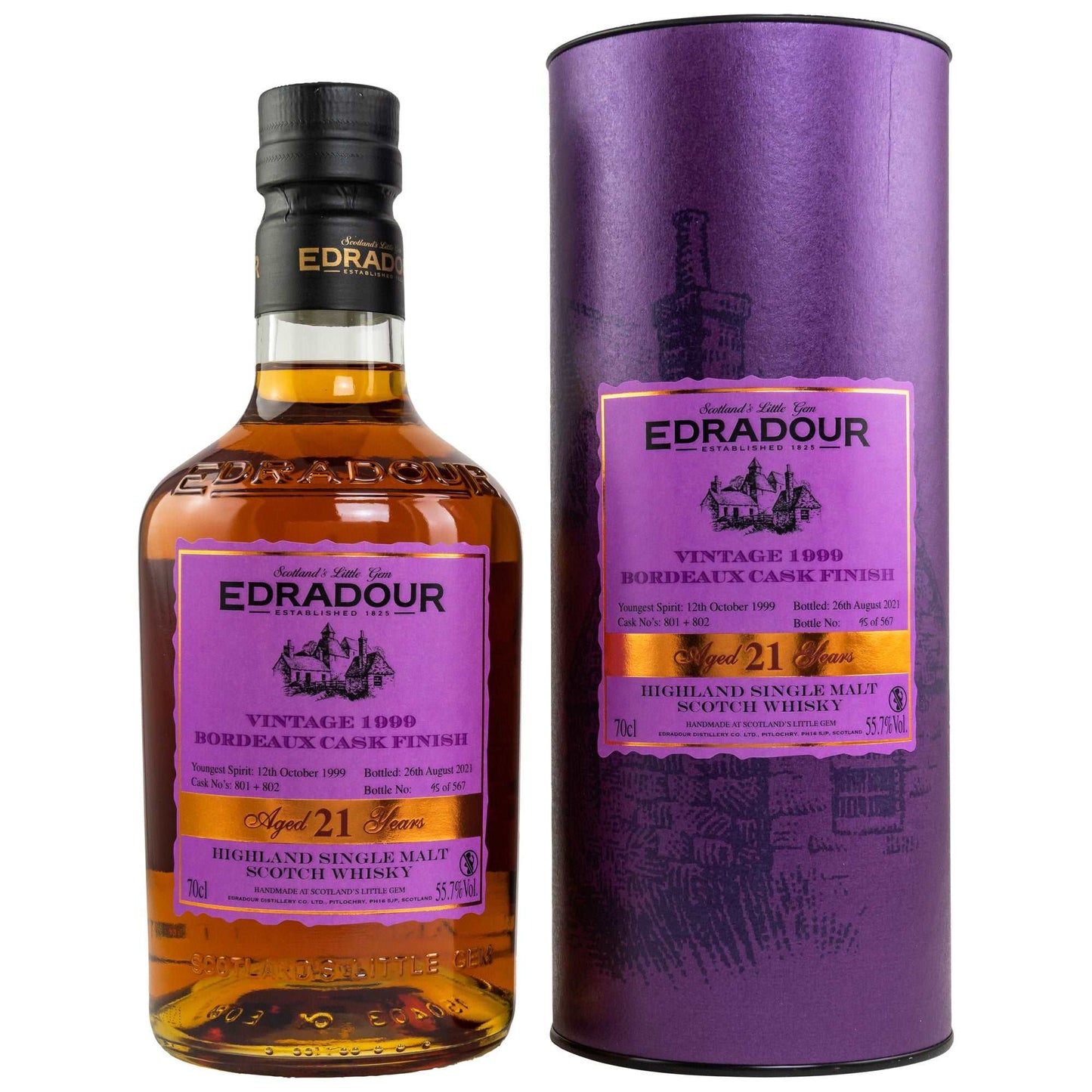 Edradour | 21 Jahre | 1999/2021 | Bordeaux Cask Finish #801+802 | 0,7l | 55,7%GET A BOTTLE