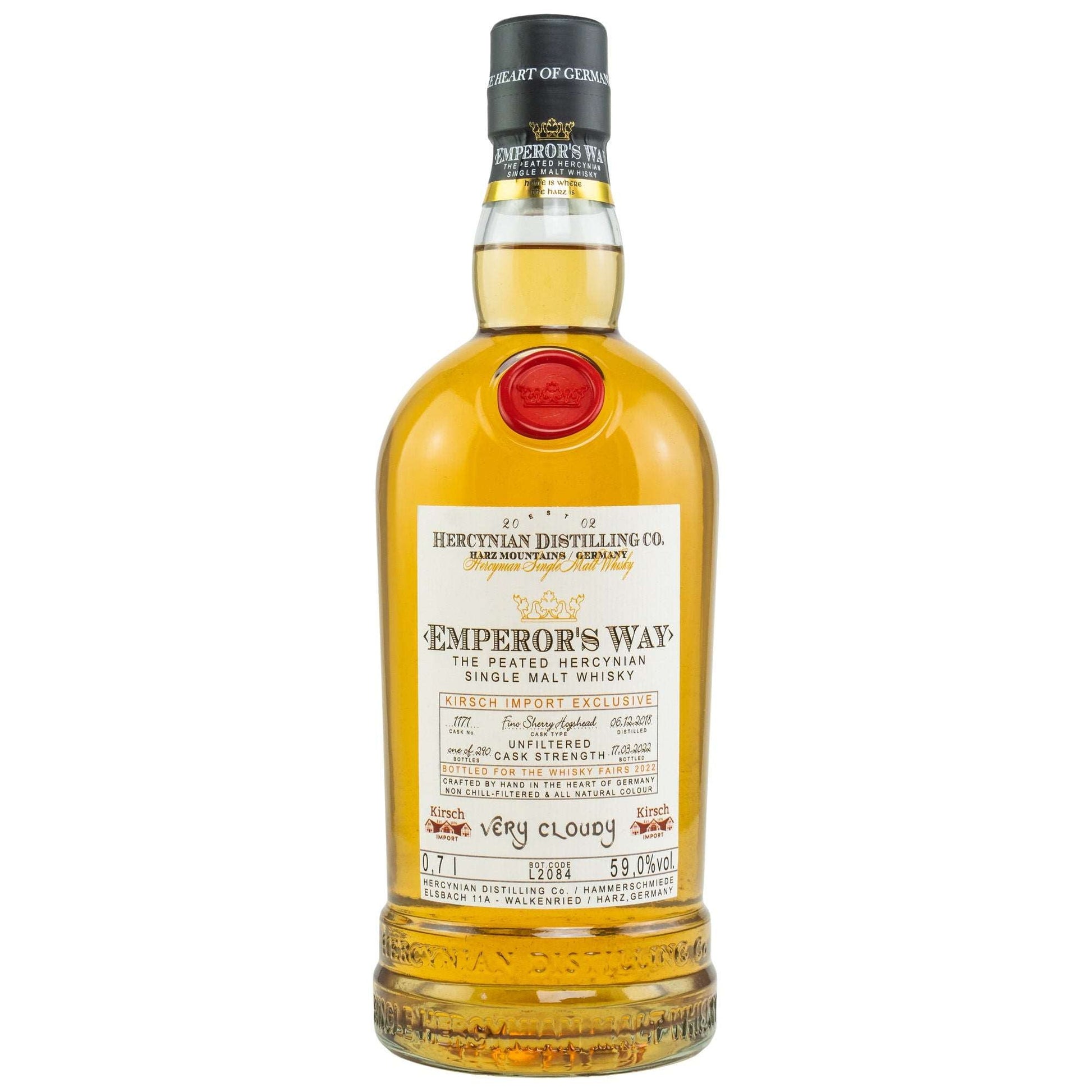 Emperor's Way | 3 Jahre | 2018/2022 | Very Cloudy | The Original Hercynian German Whisky | 0,7l | 59%GET A BOTTLE