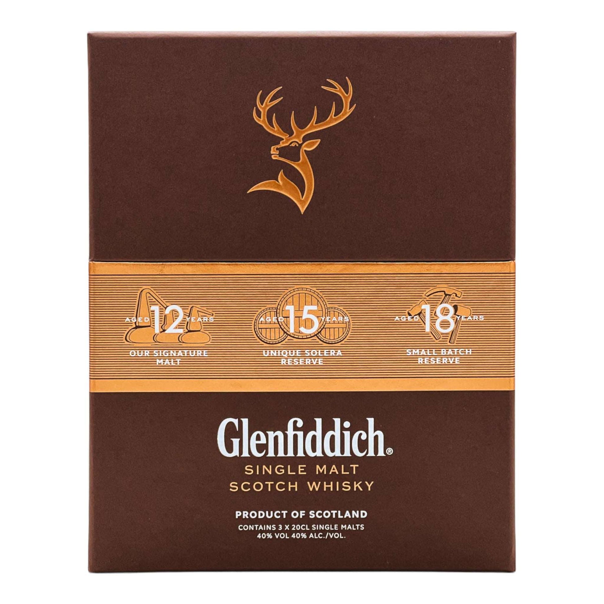 Glenfiddich | Collection Mix Pack | 12, 15 & 18 Jahre | 3 x 0,2l | 40%GET A BOTTLE