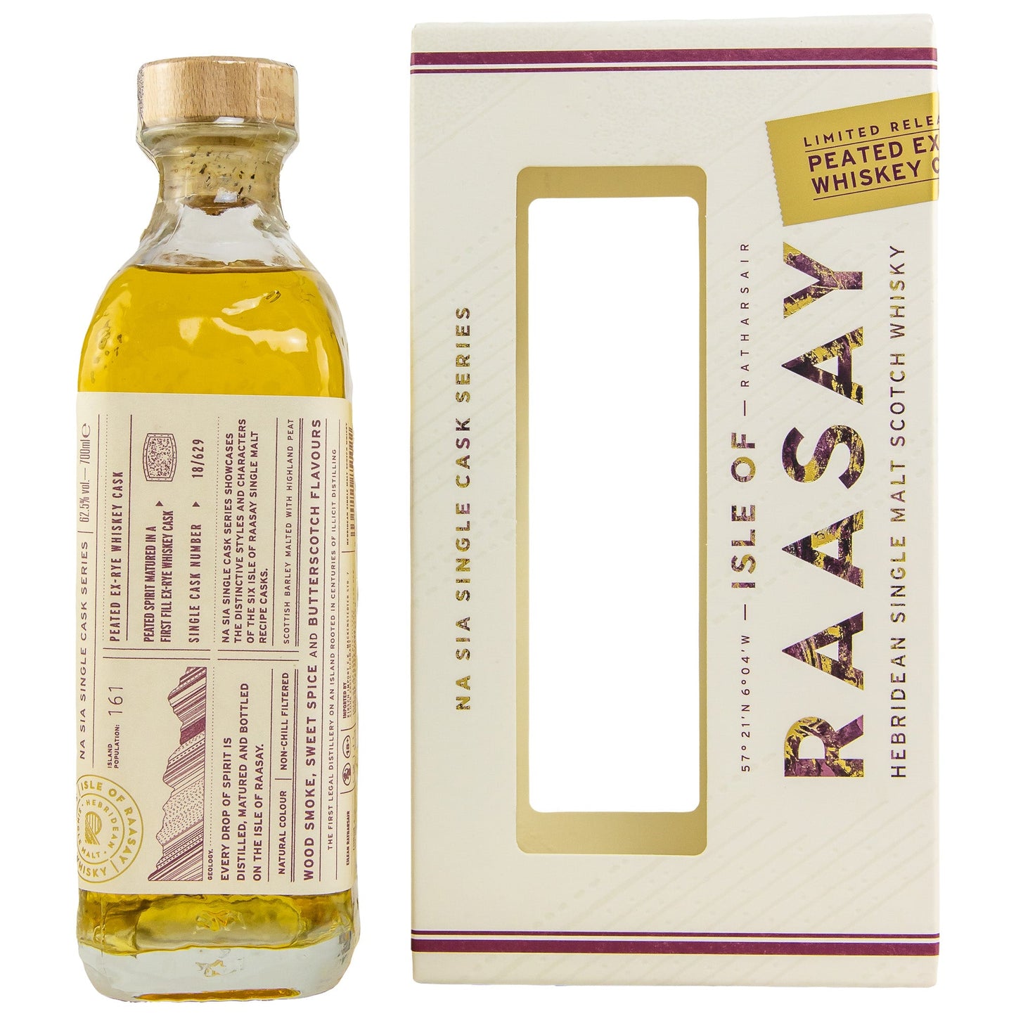 Isle of Raasay | 2018/2022 | Single Cask #18/629 | Peated Rye | Herbidean Scotch Whisky | 0,7l | 62,5%GET A BOTTLE