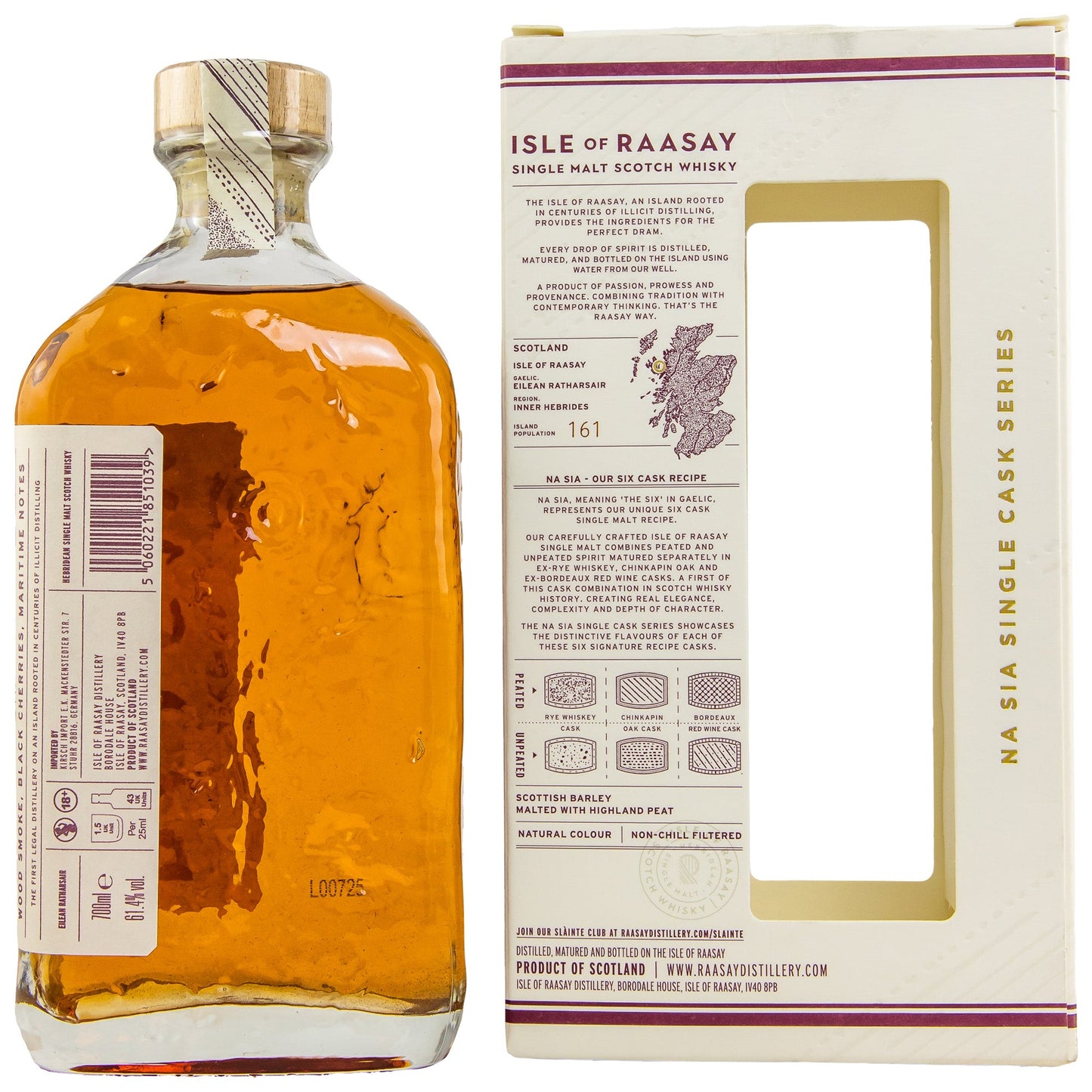 Isle of Raasay | 2018/2022 | Single Cask #18/665 | Peated Red Wine | Herbidean Scotch Whisky | 0,7l | 61,4%GET A BOTTLE