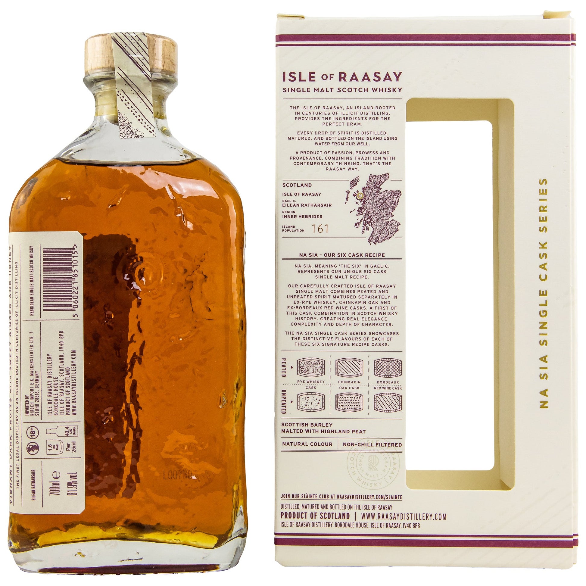 Isle of Raasay | 2019/2022 | Single Cask #19/50 | Peated Chinkapin | Herbidean Scotch Whisky | 0,7l | 61,9%GET A BOTTLE