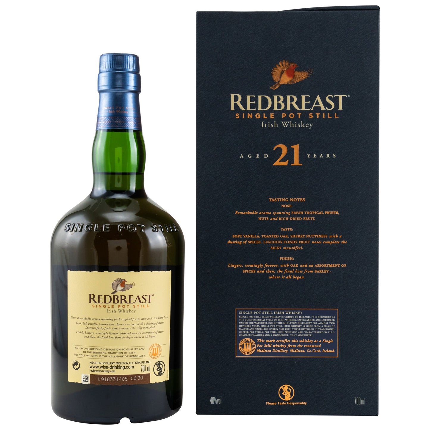 Redbreast | 21 Jahre | Single Pot Irish Whiskey | 0,7l | 46%GET A BOTTLE