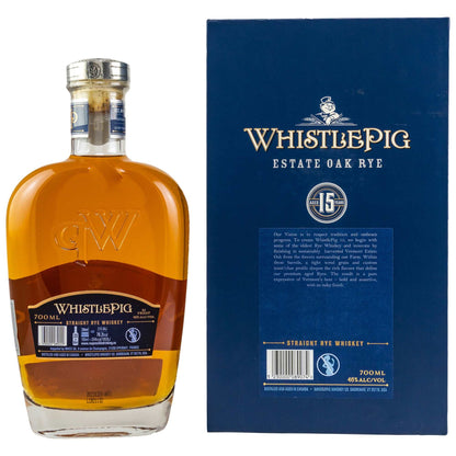 WhistlePig | 15 Jahre | Vermont Estate Oak Rye | 92 Proof | Straight Rye | 0,7l | 46% | in GPGET A BOTTLE